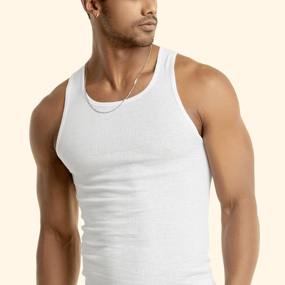 12 PK Men's White Tank Top 100% Cotton A-S… - Picture 1 of 3